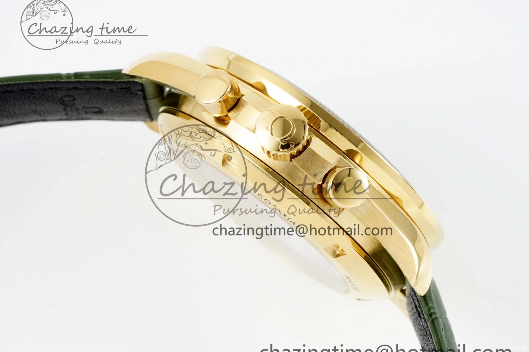 0512 Speedmaster Moonwatch in Moonshine Gold YG RMF Best Edition Green Dial on Green Leather Strap Manual Chrono EasyCare 7832